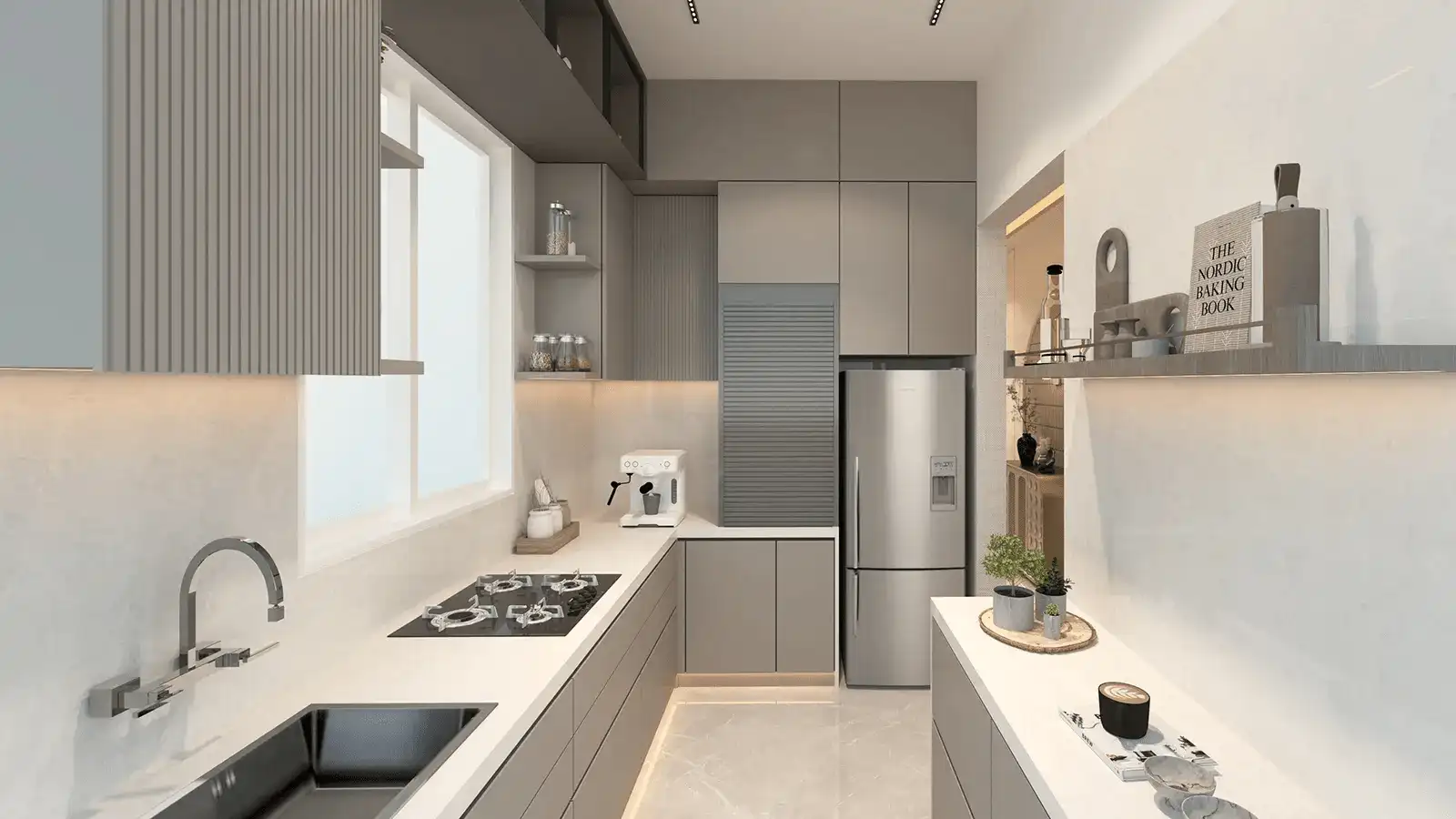 Modern modular kitchen design at Hero Homes Kanpur Road Lucknow