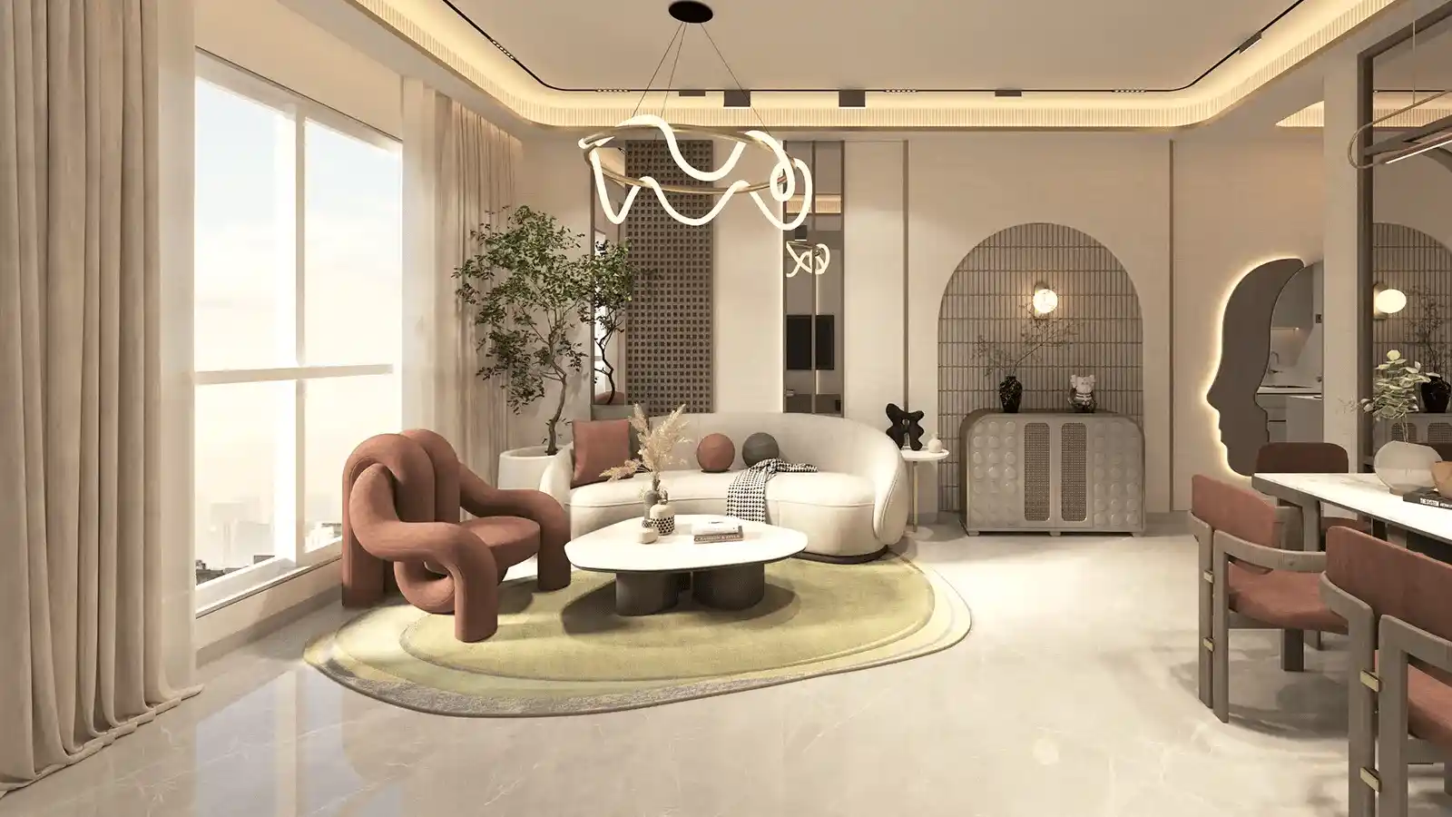 Spacious living room interior at Hero Homes Kanpur Road Lucknow