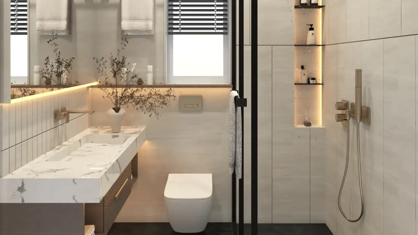 Luxury bathroom with premium fittings at Hero Homes Kanpur Road